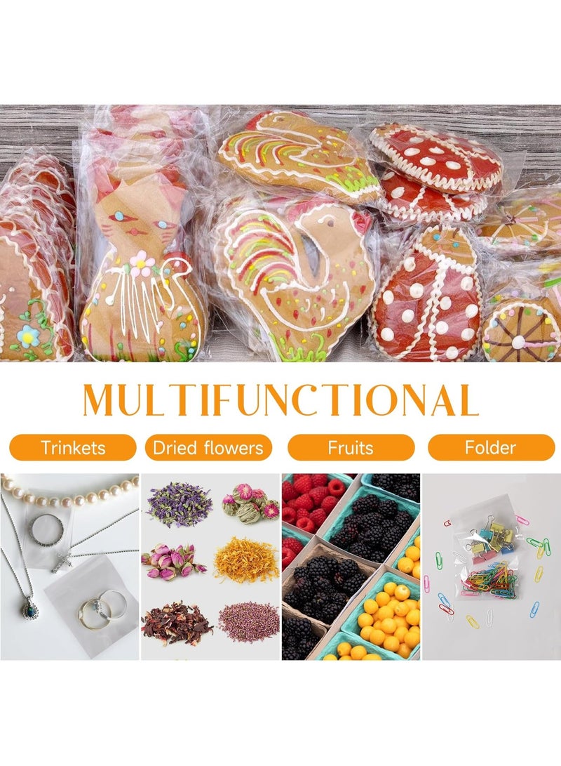 Neonix Self Sealing Cellophane Bags,7x13 cm 100 Pcs Clear Cookie Bags Resealable Cellophane Bag for Packaging Cookies,Favors, Products,Candy (Mini Size) - Image 4