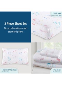 Wildkin Kids 100% Cotton Flannel Toddler Sheet Set for Boys & Girls, Bed Set Includes Top Sheet, Fitted Sheet, Pillow Case, Flannel Bed Sheets for Cozy Cuddles (Unicorn) - pzsku/ZAD6B7685025BC7C8EB66Z/45/_/1737031247/1bfe395b-f489-4a3a-b47e-9d2a6a2c6387