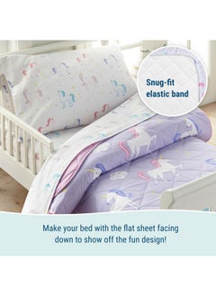 Wildkin Kids 100% Cotton Flannel Toddler Sheet Set for Boys & Girls, Bed Set Includes Top Sheet, Fitted Sheet, Pillow Case, Flannel Bed Sheets for Cozy Cuddles (Unicorn) - pzsku/ZAD6B7685025BC7C8EB66Z/45/_/1737031255/270f8654-a9b1-4b76-8484-21d550611290