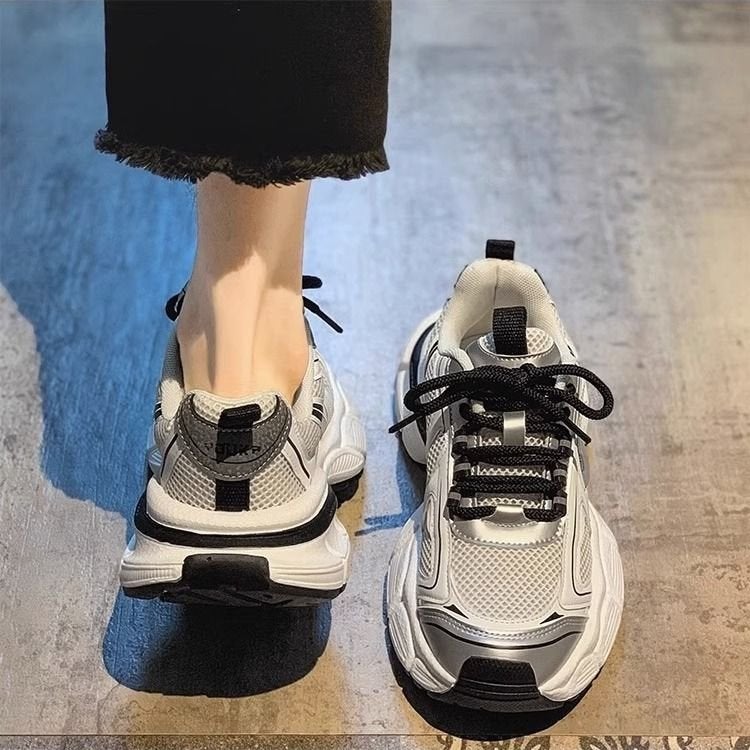 Internet Celebrity Torre Shoes Women 2023 Autumn New Candy Color Lace-up Platform Shoes Thick Sole Fashion Sports Casual Shoes Women Black