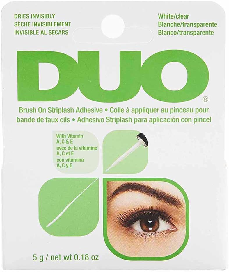 DUO Brush On Striplash Adhesive, White/Clear, Green 5gm - Image 1