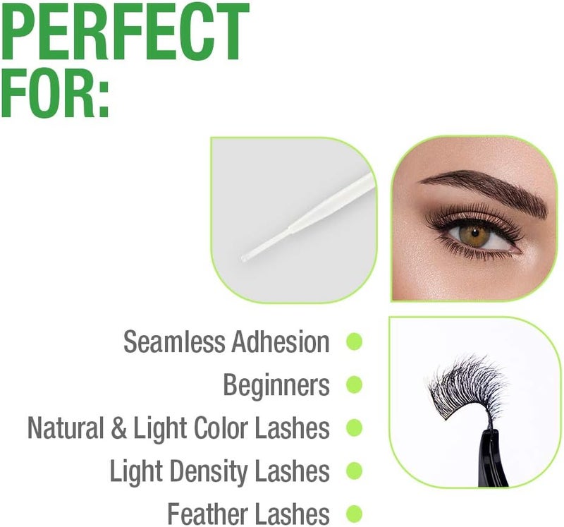DUO Brush On Striplash Adhesive, White/Clear, Green 5gm - Image 4