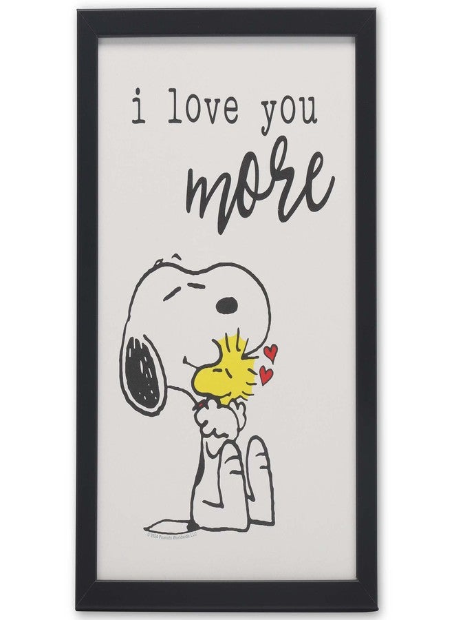 Open Road Brands Peanuts Snoopy and Woodstock I Love You More Framed Wood Wall Decor - Adorable Snoopy Picture for Home Decorating - Image 1