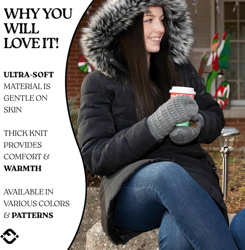 Funky Junque Mittens for Women - Fleece Lined Womens Winter Gloves, Fuzzy Warm Mittens, Cold Weather Fashion Accessories - Image 2