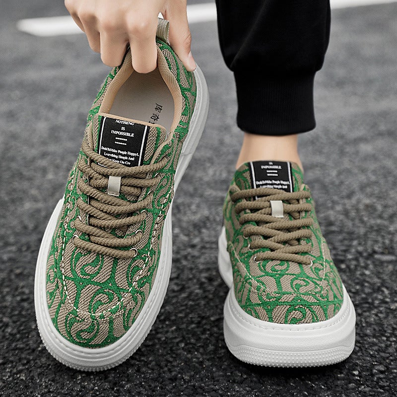 Autumn Men'S Fashion Low-Top Platform Shoes Youth Travel Lace-Up Casual Shoes Students Outdoor Sports Trendy Shoes - Image 3