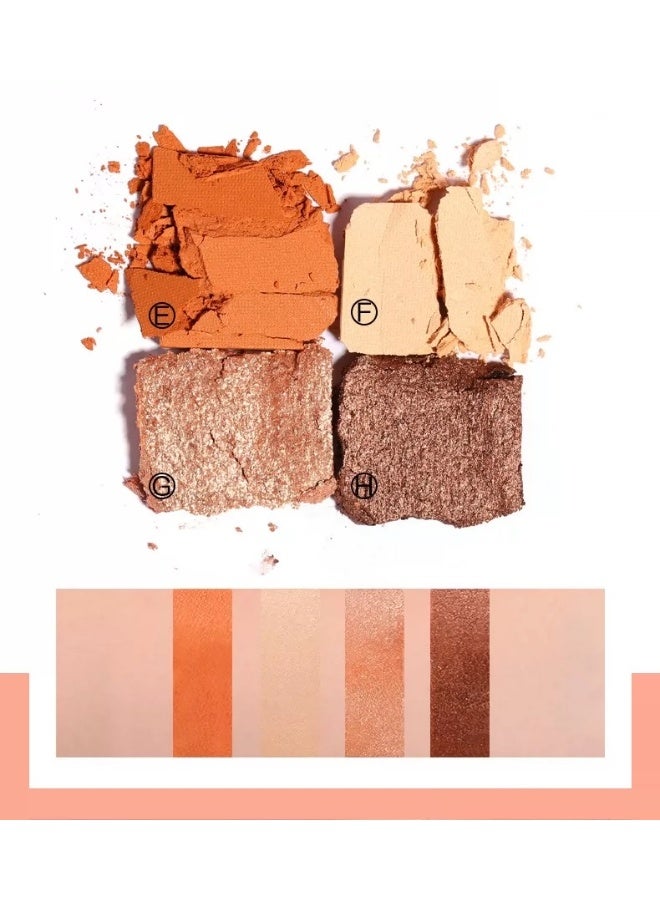 MYONLY Colourism Four-Colour Earth Tone Eyeshadow Palette and Sunset Coral Four-Colour Eyeshadow Palette, Pearlescent And Matte, Long-Lasting Makeup, 2 Boxes, Total of 8 Colours - Image 3