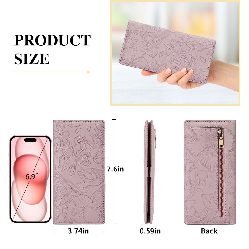 FALAN MULE Ultra Slim Thin Wallet for Women Bifold Leather RFID Blocking Designer Credit Card Holder - Image 5