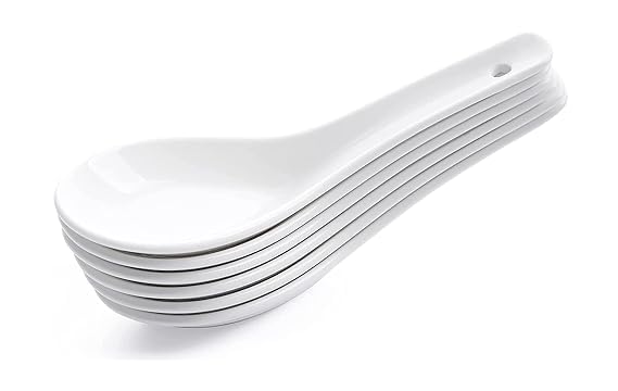Clay Craft Basics - Ceramic Soup Spoon, Plain White, 4 Pieces, (Soup Spoon), Microwave Safe, Food Grade - Image 4