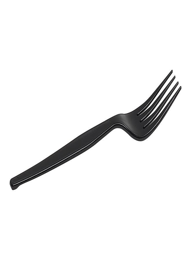 Georgia-Pacific Dixie 7.13" Heavy-Weight Black Polystyrene Plastic Forks By GP PRO, 1000 Count (Individually Wrapped Disposable Forks), FH53C7 - Image 2