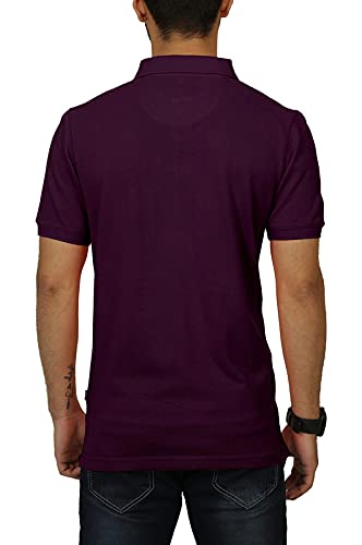 Celsius Men's Half Sleeve Classic Solid Pique Polo with Pocket (3011C_Choco Wine_2XL) - Image 2