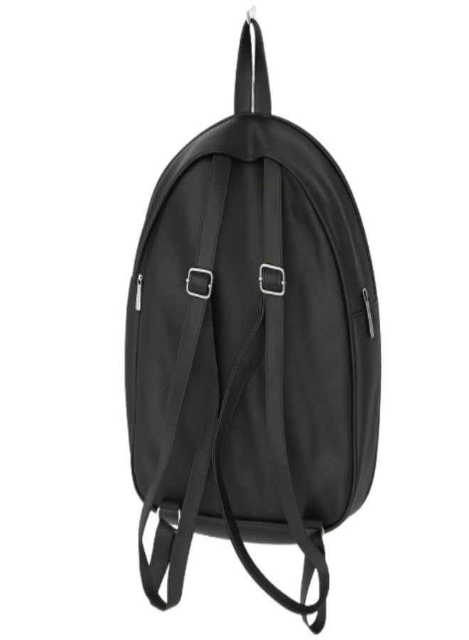 VINNIE Stylish PU Leather Backpack for Women & Girls | Fashionable Daypack with Front Flap & Adjustable Straps | Ideal for Casual, College & Travel Use (Black) - Image 2