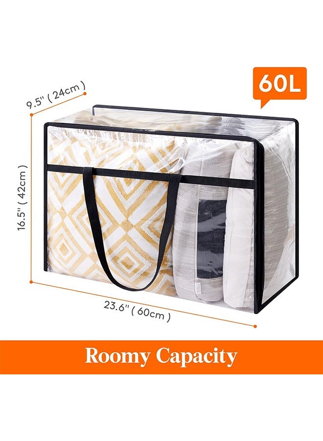 RATSAW 4 Pcs 60L Bags Clothes Storage Organizers, Foldable, Durable, and Space-saving  with Zipper for Bedding - Image 4