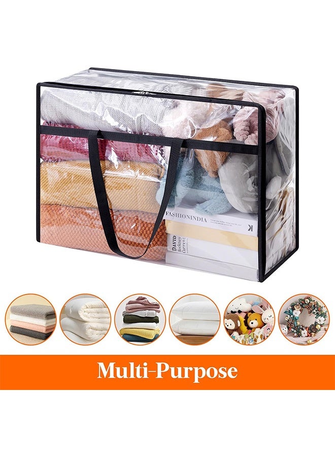 RATSAW 4 Pcs 60L Bags Clothes Storage Organizers, Foldable, Durable, and Space-saving  with Zipper for Bedding - Image 5