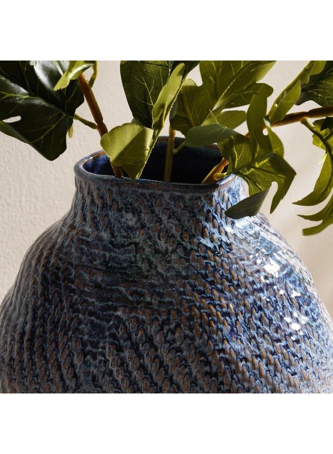 Pan Home Gloria Textured Stoneware Vase 36.5x36x46.5cm - Blue - Image 3