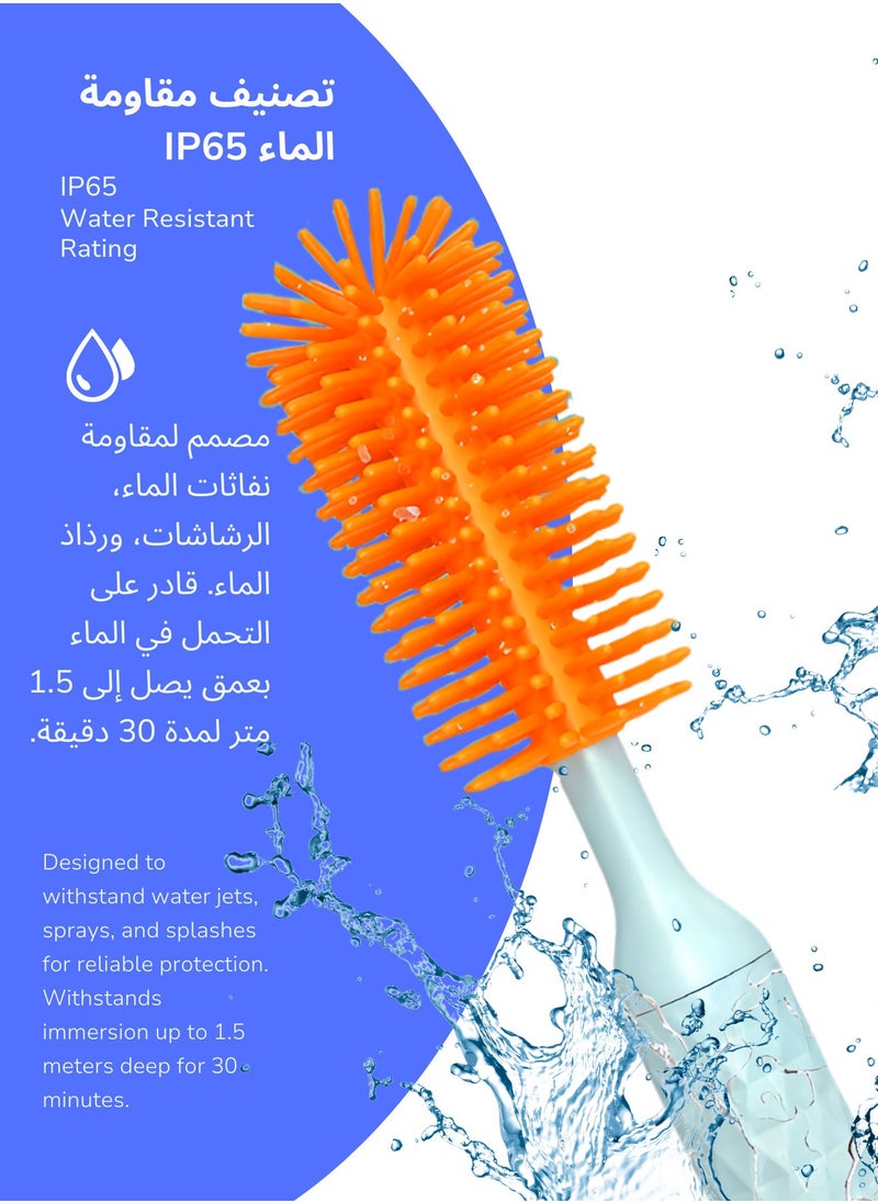 LuneEnfant - Electric Baby Bottle Brush Set Blue | Baby Bottle-Feeding Supplies | New Born Baby Items | Food-Grade BPA-Free Material, Waterproof | 2 Adjustable Speeds, 1200 mAh Battery - Image 1