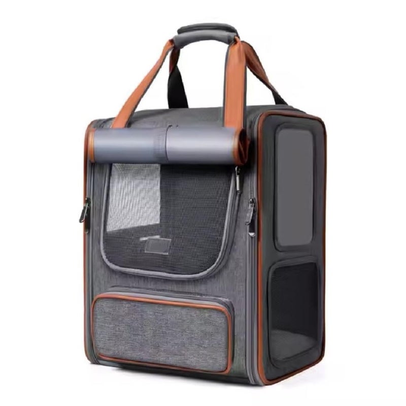 Abhsant Cat Backpack Carrier,Small Dog Backpack Carrier, Pet Backpack Carrier for Cats Dogs Puppy Kitten, Cat Carrier Bag Carrying for Travel Hiking Bike Riding Walking Outdoor (AB-04) - Image 1