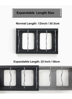 Eworld 7 Tiers Adjustable Stainless Steel Compartments Holder with 2 DIY Methods for Kitchen Cabinet and Counter Hanging Storage Shelf Expandable Length up to 22inches  - Image 2