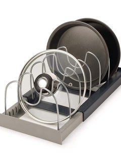 Eworld 7 Tiers Adjustable Stainless Steel Compartments Holder with 2 DIY Methods for Kitchen Cabinet and Counter Hanging Storage Shelf Expandable Length up to 22inches  - Image 3