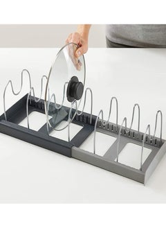 Eworld 7 Tiers Adjustable Stainless Steel Compartments Holder with 2 DIY Methods for Kitchen Cabinet and Counter Hanging Storage Shelf Expandable Length up to 22inches  - Image 4