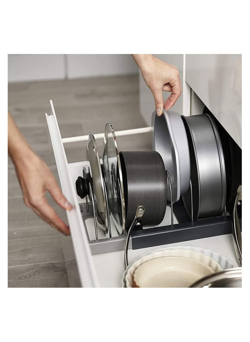 7 Tiers Adjustable Stainless Steel Compartments Holder with 2 DIY Methods for Kitchen Cabinet and Counter Hanging Storage Shelf Expandable Length up to 22inches