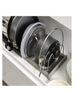 Eworld 7 Tiers Adjustable Stainless Steel Compartments Holder with 2 DIY Methods for Kitchen Cabinet and Counter Hanging Storage Shelf Expandable Length up to 22inches  - Image 5