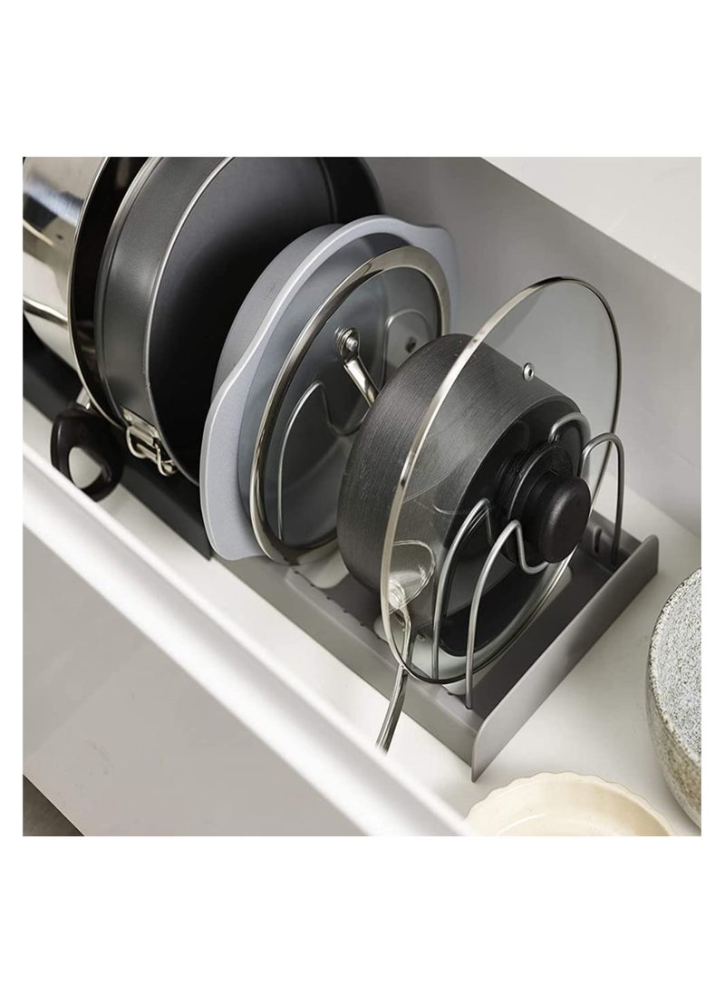 Eworld 7 Tiers Adjustable Stainless Steel Compartments Holder with 2 DIY Methods for Kitchen Cabinet and Counter Hanging Storage Shelf Expandable Length up to 22inches  - Image 5