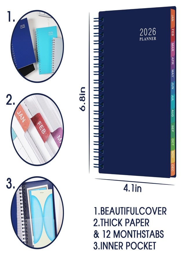 Lemome 2026 Pocket Calendar/Planner - 2026 Weekly & Monthly Pocket Planner for Purse, Jan. 2026 - Dec. 2026, 6.8" x 4.1", Strong Twin - Wire Binding, Plastic Cover - Image 2