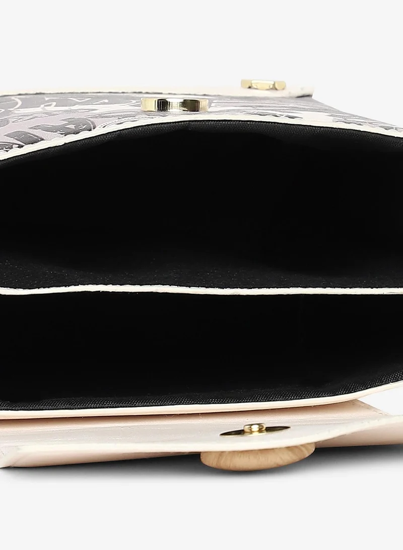 صوص هاوت Women's White Printed Vegan Leather Sling Bag