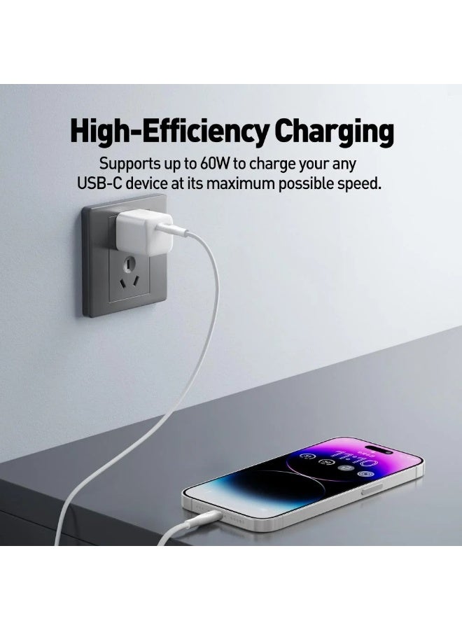 جودا سلك JODA سيليكون تايب سي الى تايب سي بقوة 60 واط بطول 1 متر - ابيض - Image 4