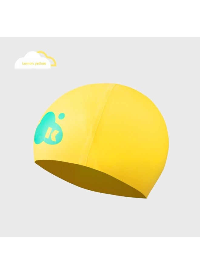 Generic - Kk Tree Kidsren's Swimming Cap Silicone Waterproof Ear Protection Does Not Strangle The Head Boys And Girls Swimming Equipment Sun Protection Pure Color Swimming Cap-Color:Lemon Yellow [hat Circumference 48-56cm] - Image 1