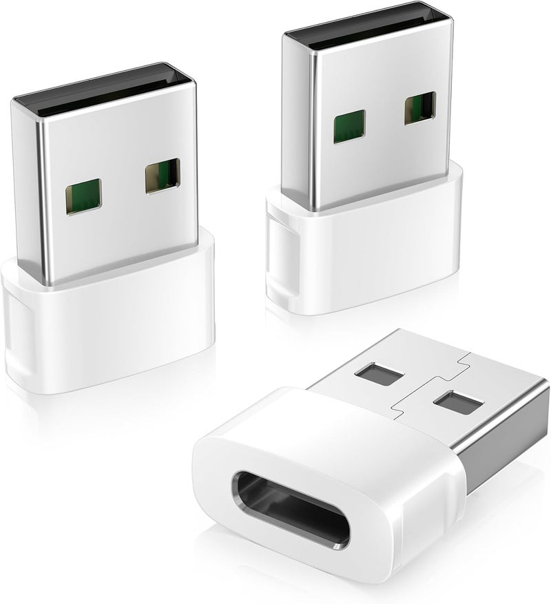 Basesailor USB-C Female to USB Male Adapter 3-Pack - Type-C Charger Cable Converter - Image 1