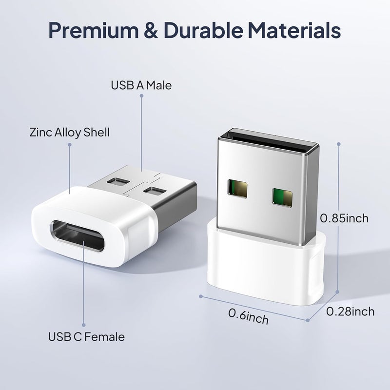 Basesailor USB-C Female to USB Male Adapter 3-Pack - Type-C Charger Cable Converter - Image 5