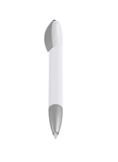 Uma Twist ballpoint pen with matt chrome metal tip- Made in Germany (Pack of 5, White)  - Image 3