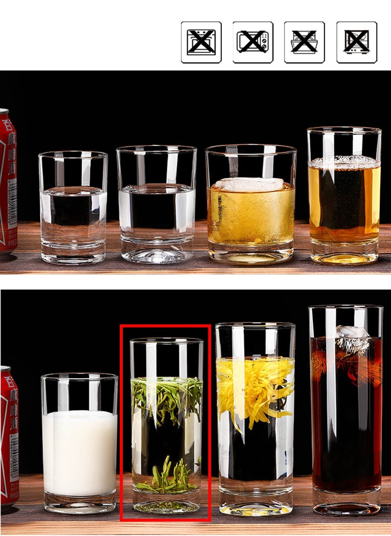 Glass Set, Set Of Six, Cylindrical Household And Commercial Cups, Can Be Used For Drinking Water, Coffee, Tea, Juice, Milk, 240ML - Image 3