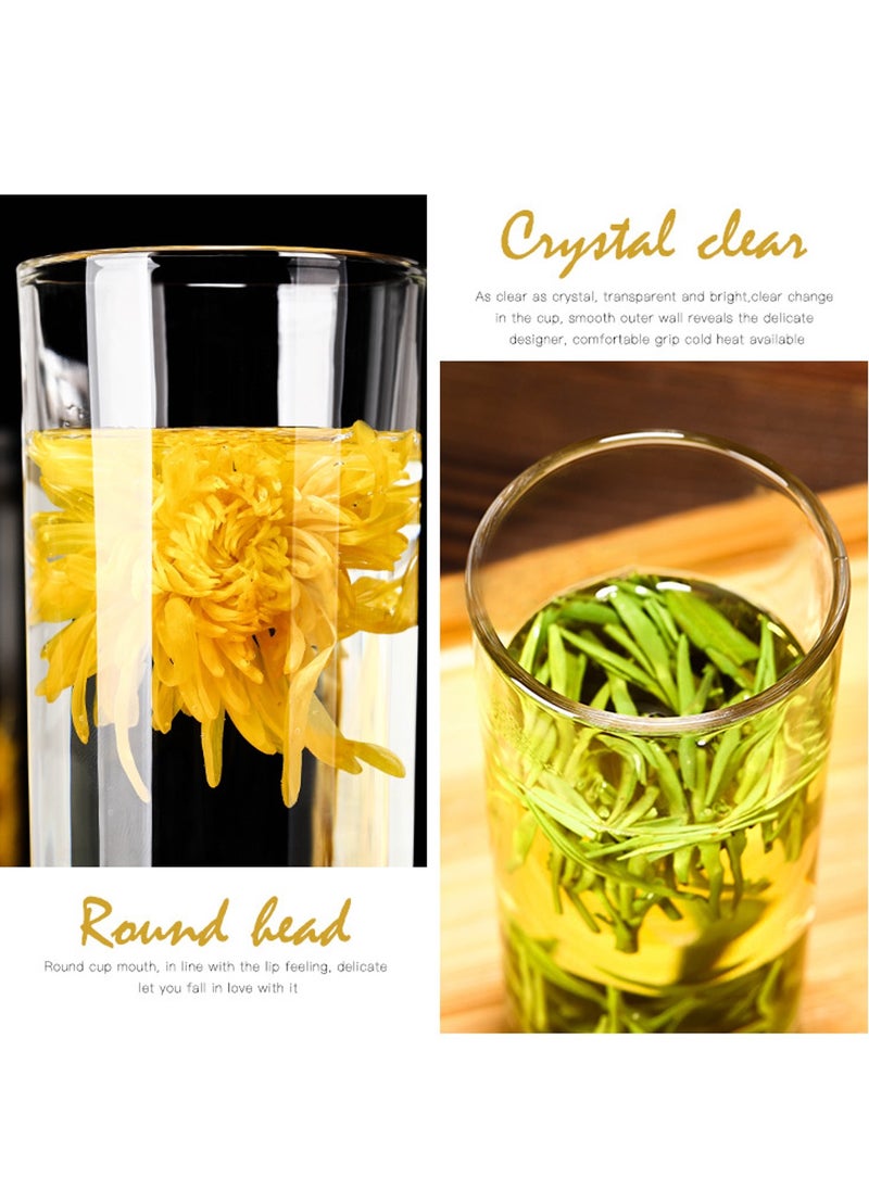 Glass Set, Set Of Six, Cylindrical Household And Commercial Cups, Can Be Used For Drinking Water, Coffee, Tea, Juice, Milk, 240ML - Image 4