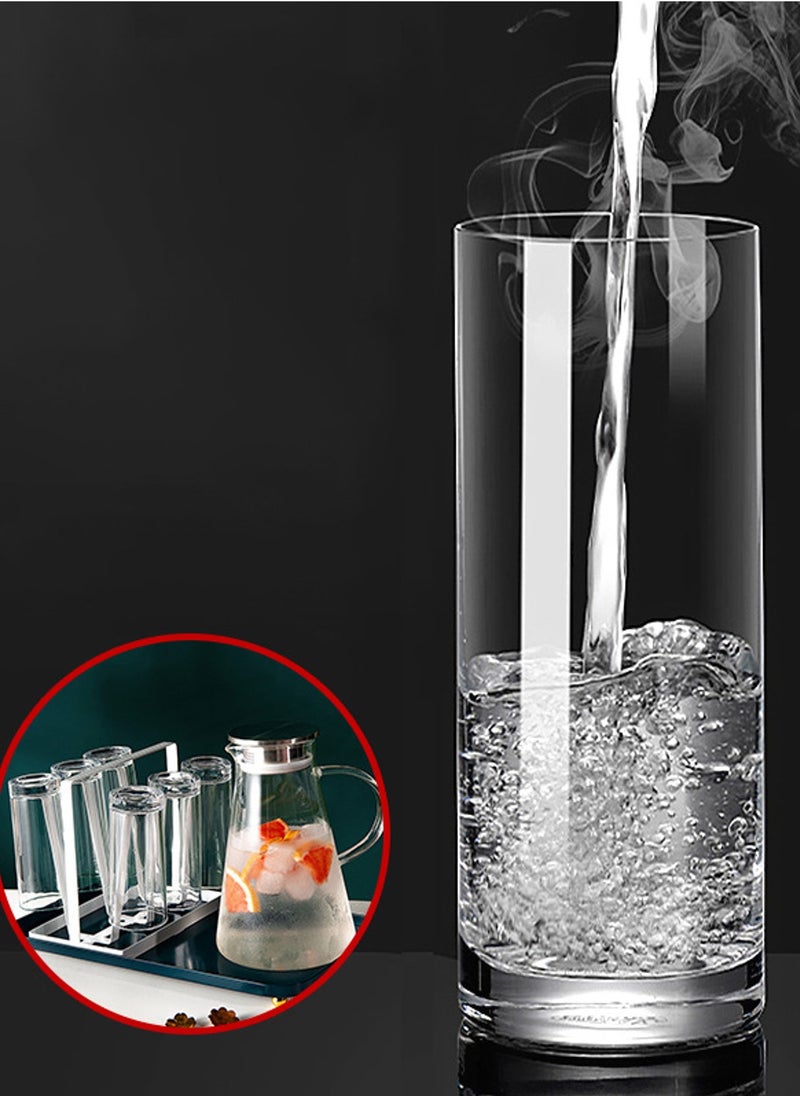 Glass Set, Set Of Six, Cylindrical Household And Commercial Cups, Can Be Used For Drinking Water, Coffee, Tea, Juice, Milk, 240ML - Image 5