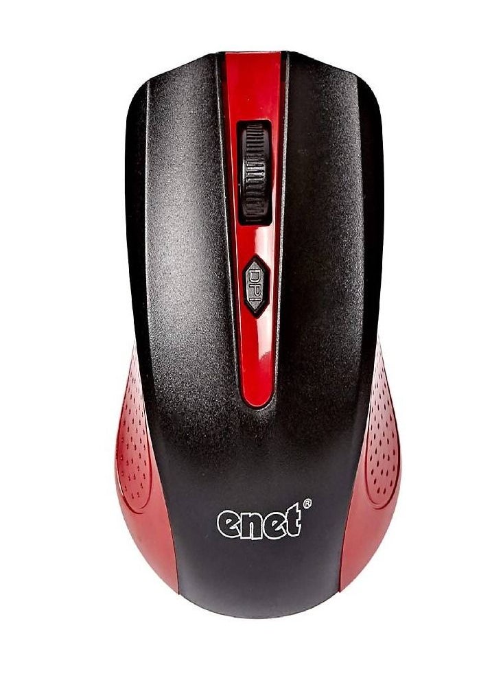 Enet Enet Wireless Optical Mouse - Red/Black  - Image 2