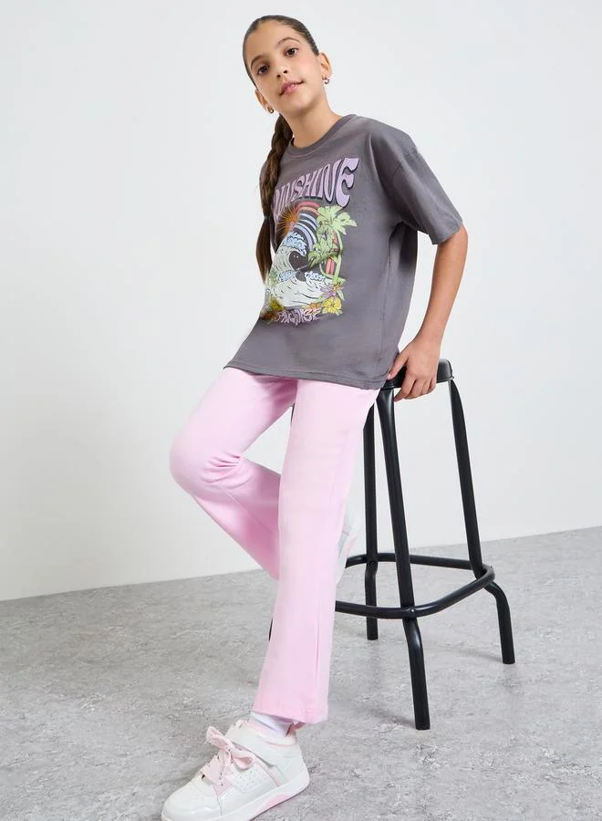Styli Teen Girls Oversized T-Shirt and Pants Set
