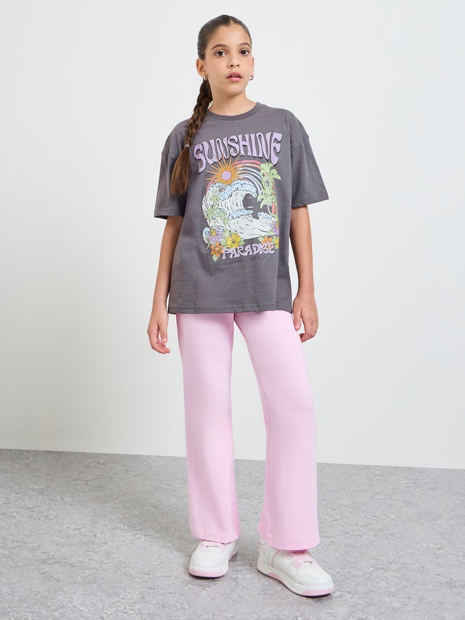 Styli Teen Girls Oversized T-Shirt and Pants Set - Image 2
