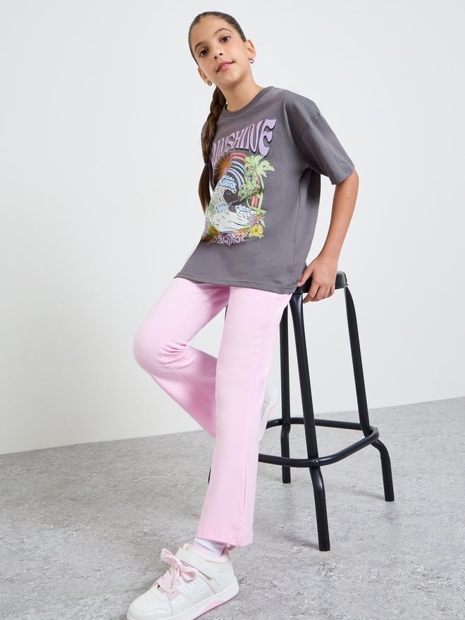 Styli Teen Girls Oversized T-Shirt and Pants Set - Image 1