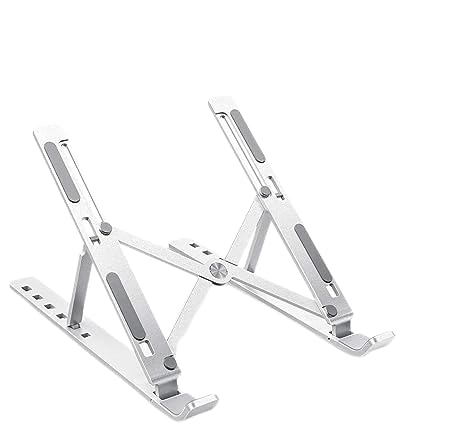 Fulkiza Laptop Tabletop Stand FoldUp Adjustable Ventilated Portable Holder for Desk Aluminum Foldable Laptop Ergonomic Compatibility with Up to 156Inch Laptop All Mac Tab and Mobile