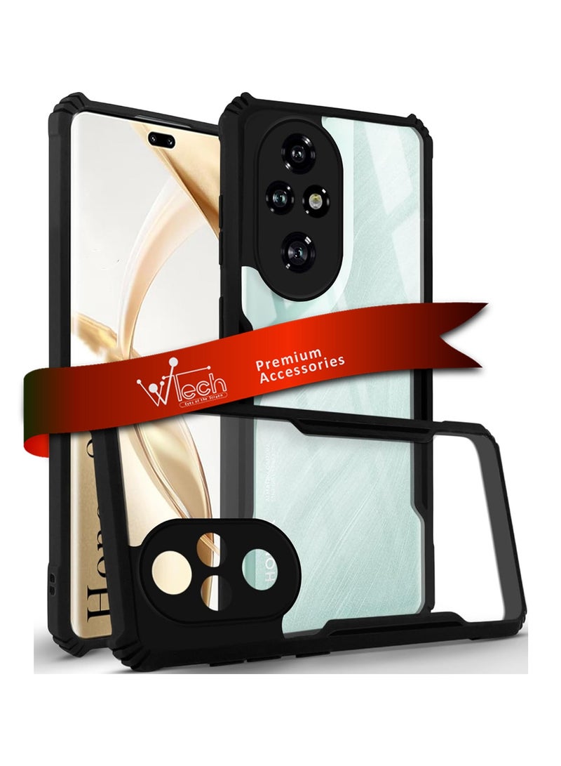 Wtech Hybrid TPU Silicone With Raised Armour Bumpers Slim Case Cover For Honor 200 5G 2024 Black - Image 1
