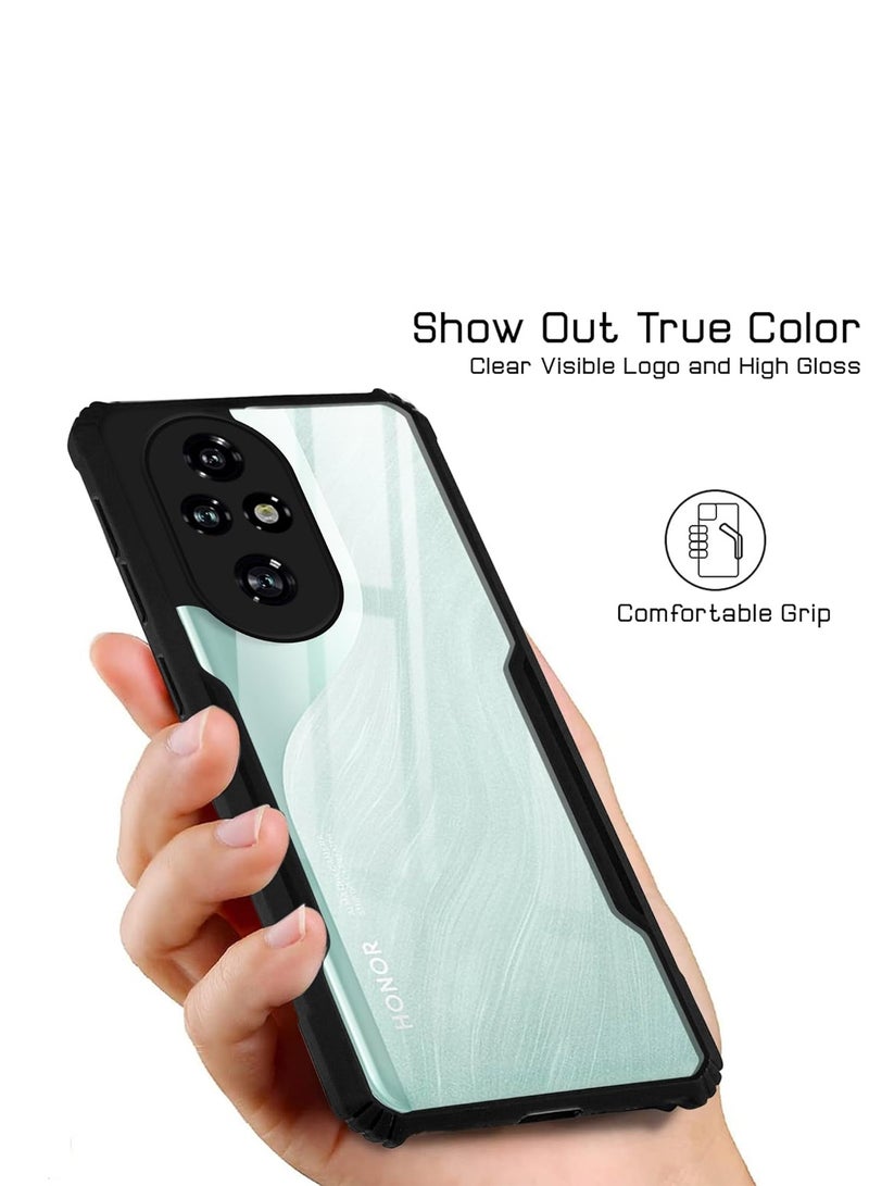 Wtech Hybrid TPU Silicone With Raised Armour Bumpers Slim Case Cover For Honor 200 5G 2024 Black - Image 4