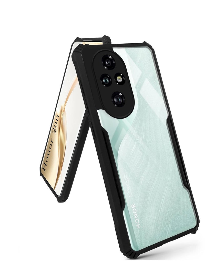 Wtech Hybrid TPU Silicone With Raised Armour Bumpers Slim Case Cover For Honor 200 5G 2024 Black - Image 2