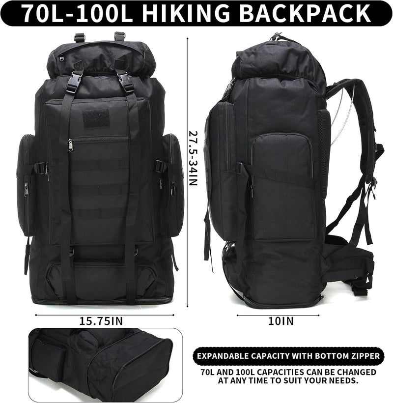 W WINTMING Hiking Backpack for Men 70L/100L Camping Backpack Military Rucksack Molle 3 Days Assault Pack for Climbing - Image 2