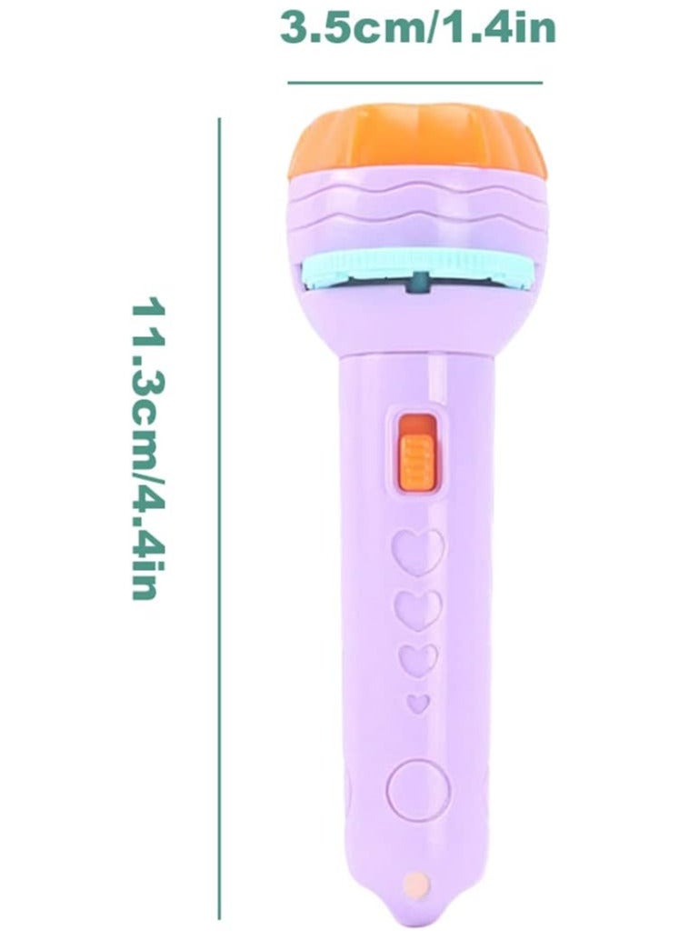 3 Sides 24 Patterns Flash Light Torch for Kids Projection Torch Story Education Learning Night Light Before Going to Bed (purple). - Image 4