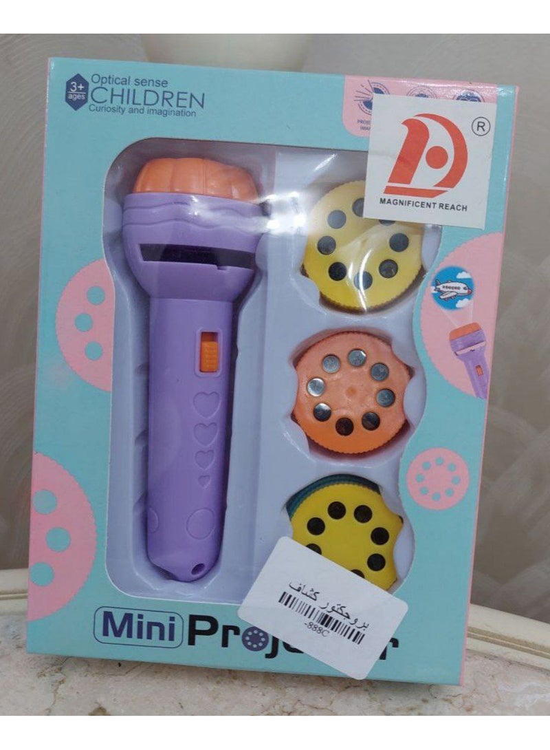 3 Sides 24 Patterns Flash Light Torch for Kids Projection Torch Story Education Learning Night Light Before Going to Bed (purple). - Image 3