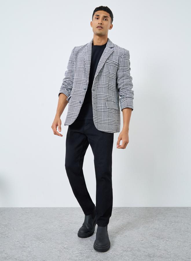 ستايلي معطف واسع بمظهر تويد مطبع بمربعات - Image 2