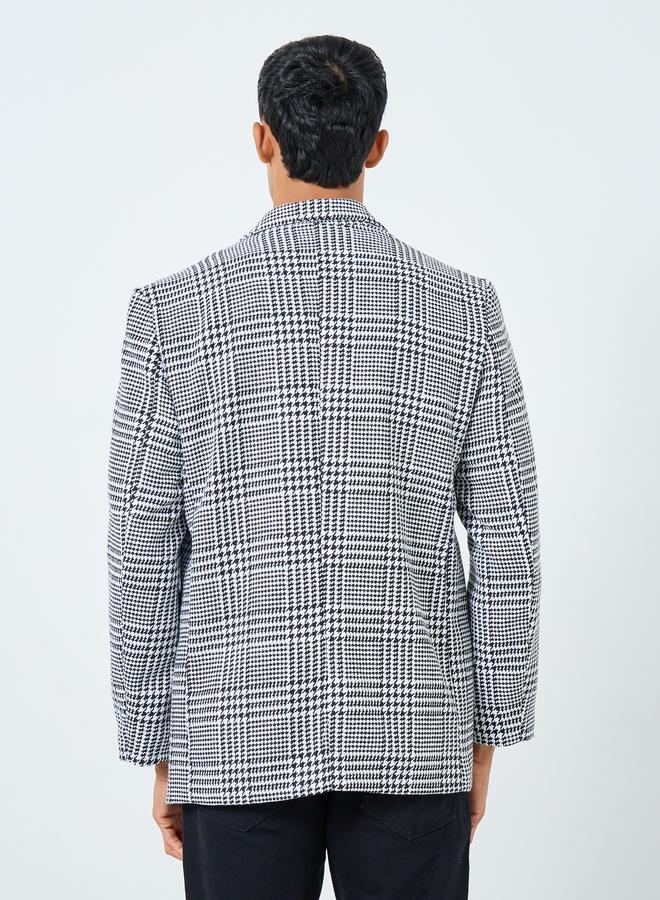 ستايلي معطف واسع بمظهر تويد مطبع بمربعات - Image 5