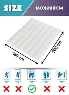 Blueberry Quilted Mattress Protector Mattress Topper Cover 4 Corner Elastic 160x200cm  - Image 2